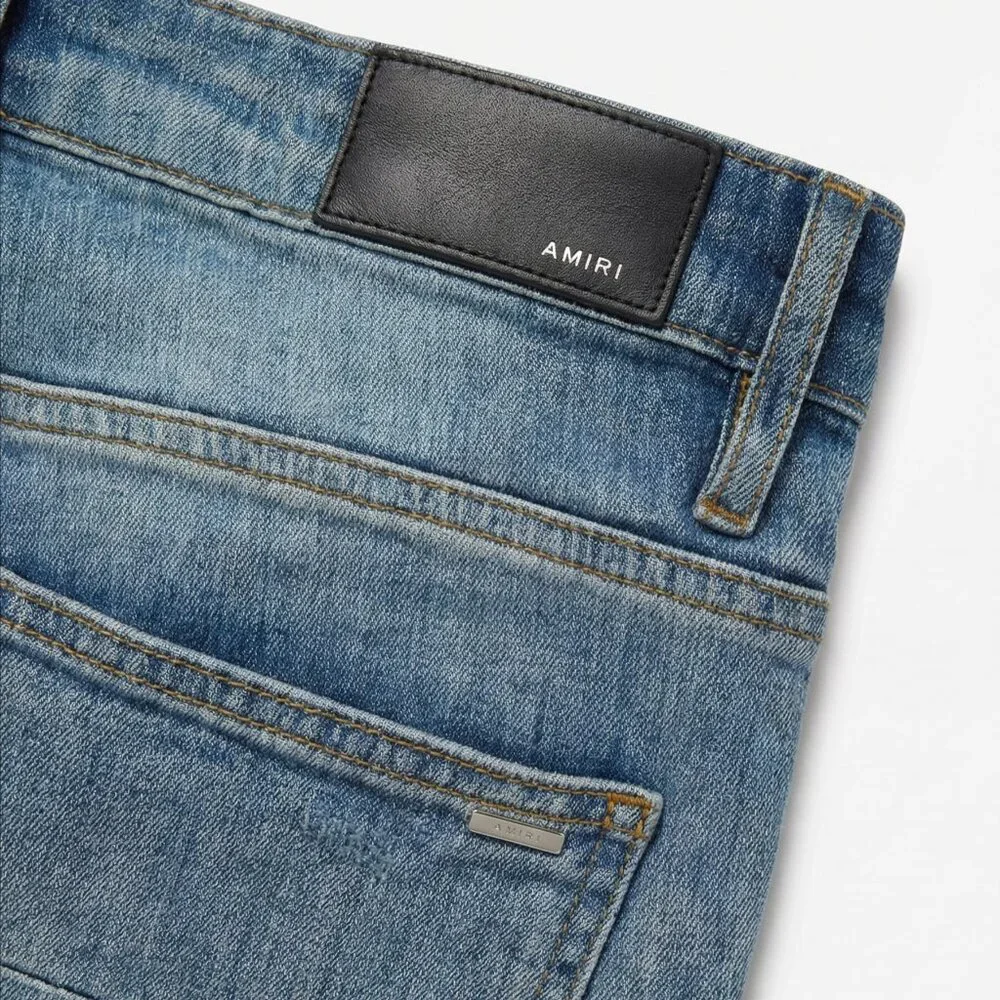 AMIRI Distressed Skinny Jeans Light Blue Wash Size 36 - Picture 4 of 5